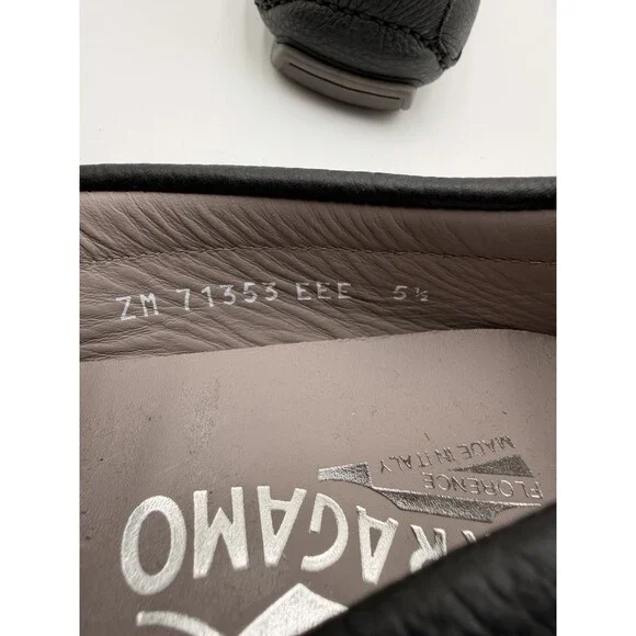 Salvatore Ferragamo Atlante men's driving Black Leather loafers Size 5.5EEE - Picture 6 of 7